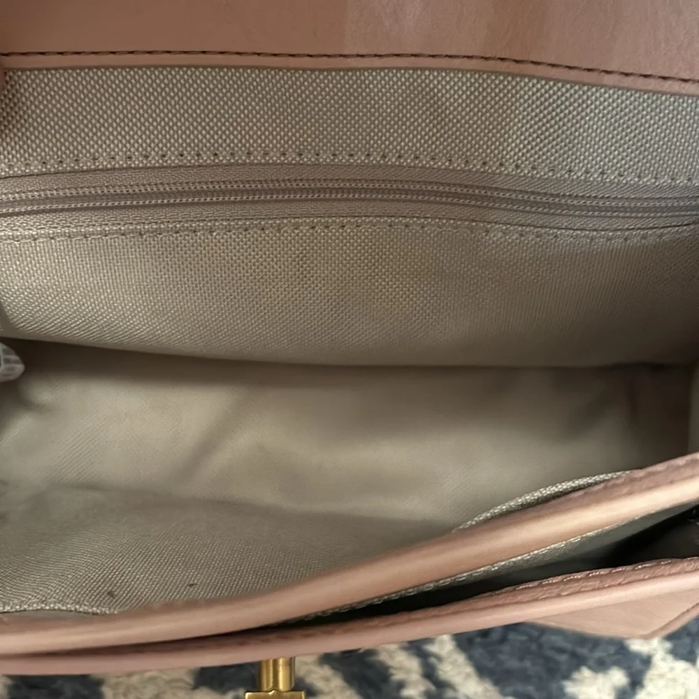 Fossil Stevie SM Chain Crossbody Pink Gold-tone Chain